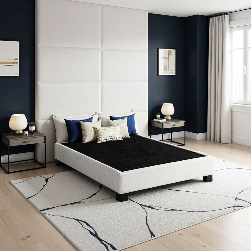 Oatmeal Modern Queen Bed