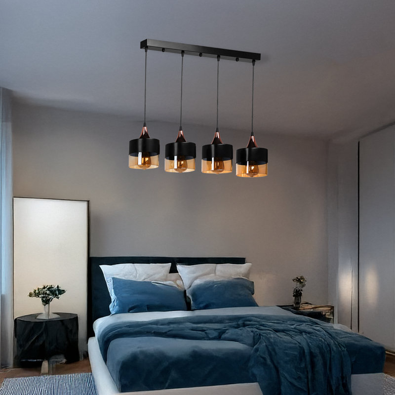 Luminaire suspendu pour îlot de cuisine 4 lumières à hauteur réglable