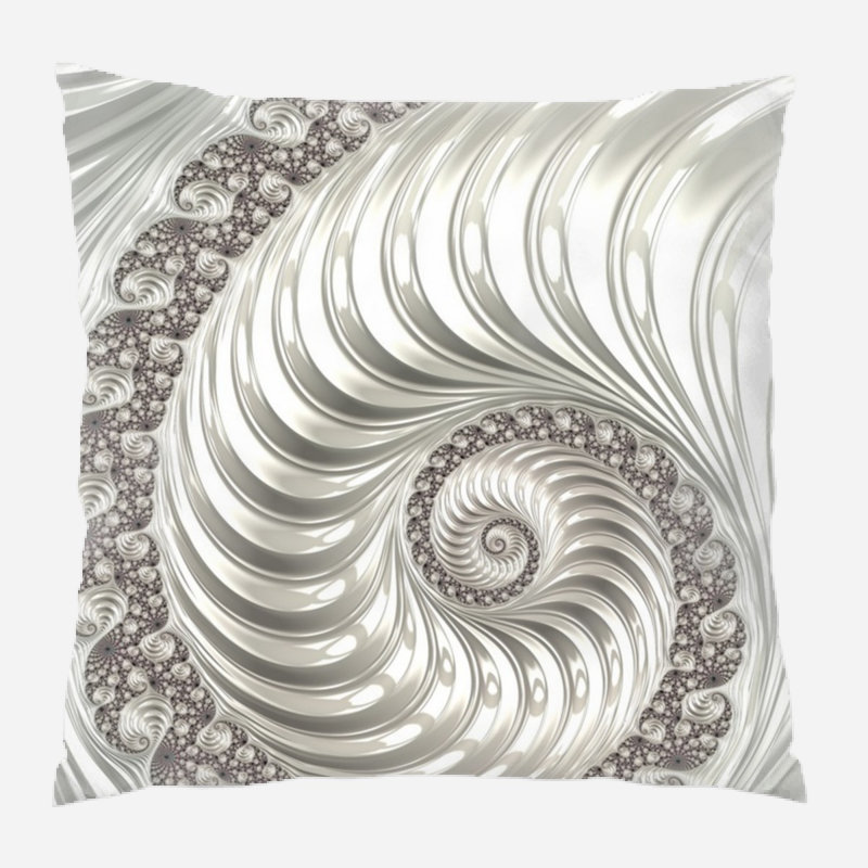 Fractal Microsuede Reversible Throw Pillow