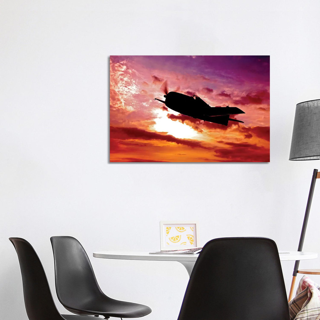 A Grumman F6F Hellcat Fighter Plane In Flight I by Scott Germain - Wrapped Canvas Print