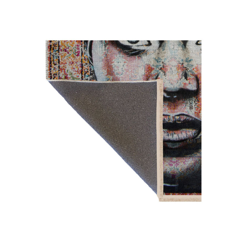 Tapis décoratif lavable à la machine multicolore, Tapis de couloir 3 pi 3 po x 6 pi 7 po
