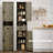 69" H Tall Bathroom Storage Cabinet With 2 Barn Doors And 1 Drawer, Narrow Storage Unit, Adjustable Shelves,Floor Cabinet For Bathroom, Living Room, Entryway,Kitchen,