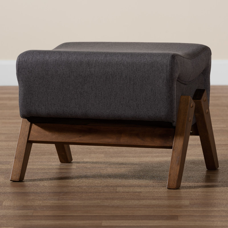 Upholstered Ottoman, Dark Gray 100% Polyester