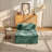 Evergreen 39.37" W x 39.37" D x 24.8" H Chenille Convertible Floor Sofa Bed-1315080373
