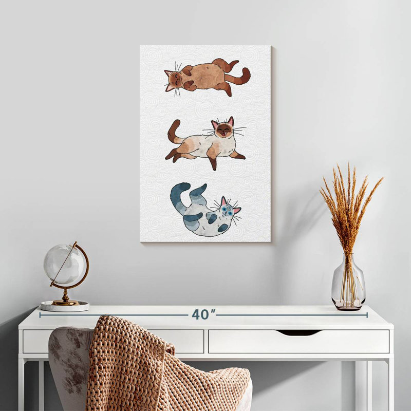 Trio de chats japonais Brampt, H 24 po x l 16 po