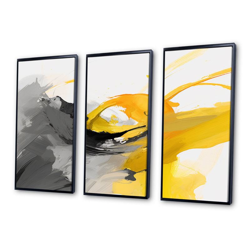 Cyrine - ensemble d'art mural paysage urbain, Cadre flottant noir, H 40 po x l 60 po x P 1 po