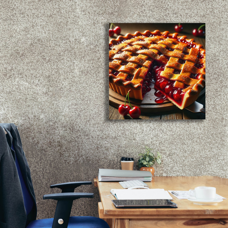  'Cherry pie' by Rey Klimt Canvas Wall Art, 12" x 12", H 26 po x l 26 po x P 1,5 po
