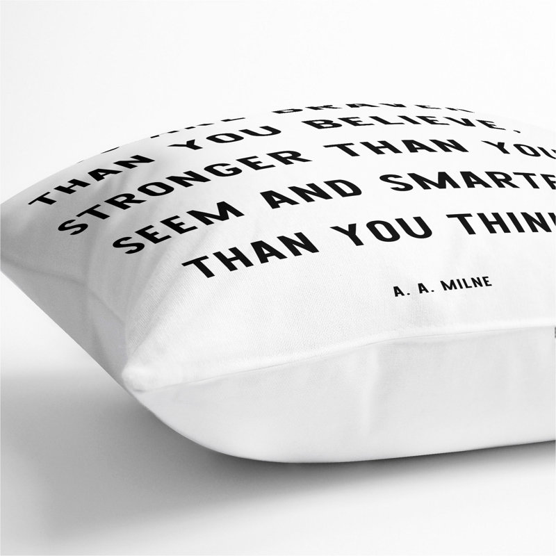 Braver Than You Believe Square Throw Cushion, White, 40cm H x 40cm W x 15cm D