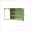 Armoire murale moderne en fer et verre trempé vert moderne avec rangement à 3 niveaux Motif tissé | Peu encombrant-1598810962
