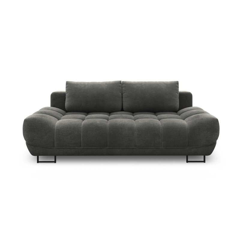 Nicolus 3 Seater Velvet Sofa Bed, Dark Grey