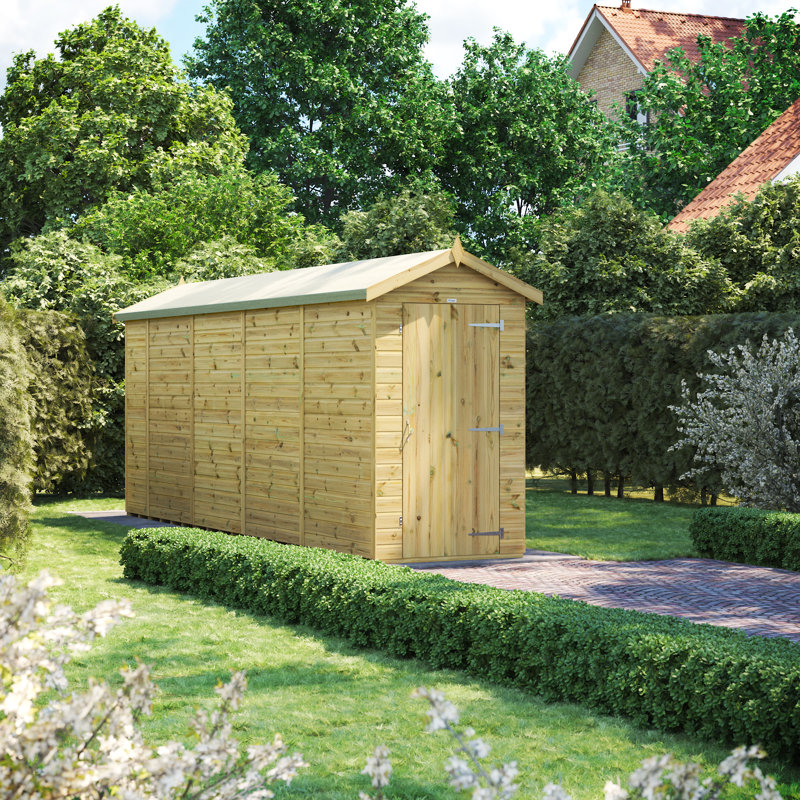 Powersheds 18 x 4ft Premium Pressure Treated Timber Windowless Apex Garden Shed