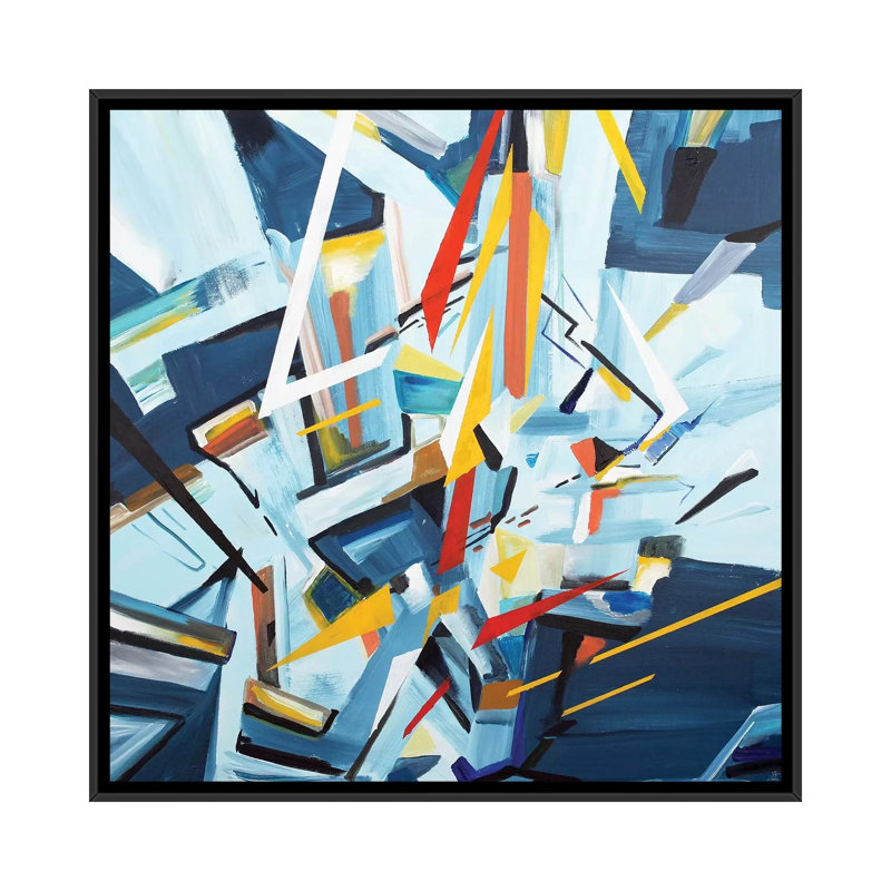 « édifices », impression sur toile, H 18 po x l 18 po x P 1,5 po, Pas de tapis, Toile avec cadre flottant noir