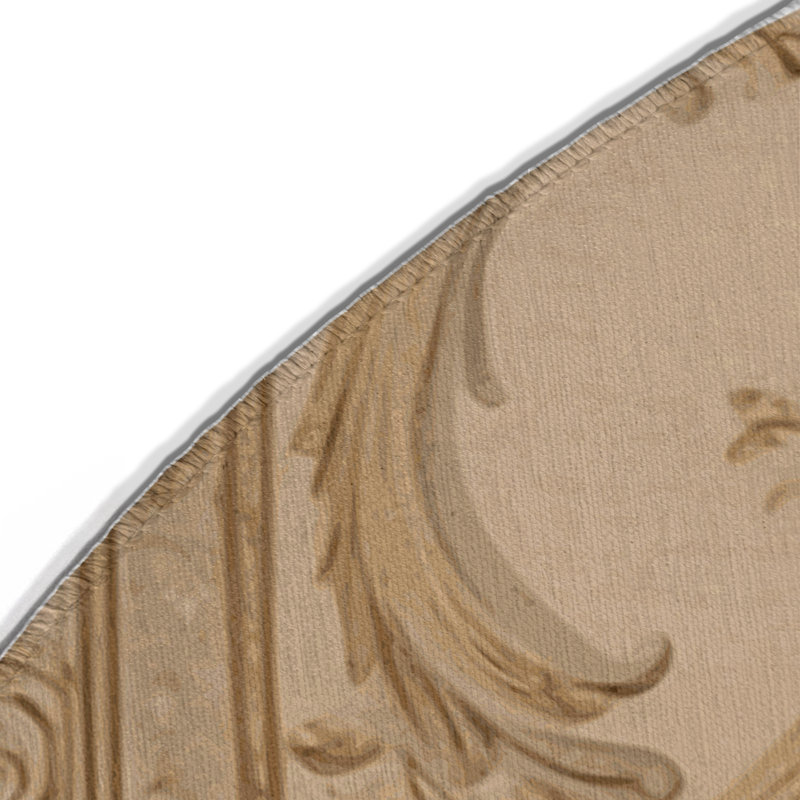 Tapis d'intérieur et d'extérieur brun français, Rond 5 pi
