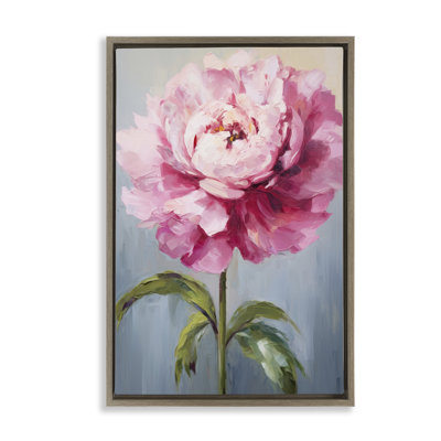 Blush Pink Carnation Framed Floater Canvas by Petals Prints Design