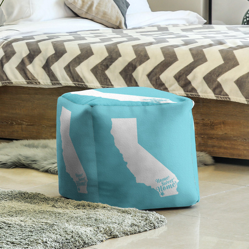 Repose-pieds cube san diego home, Bleu sarcelle