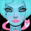 Rose fox, bleu, reproduction d’art sur toile tendue-74733164-19752483-74733165