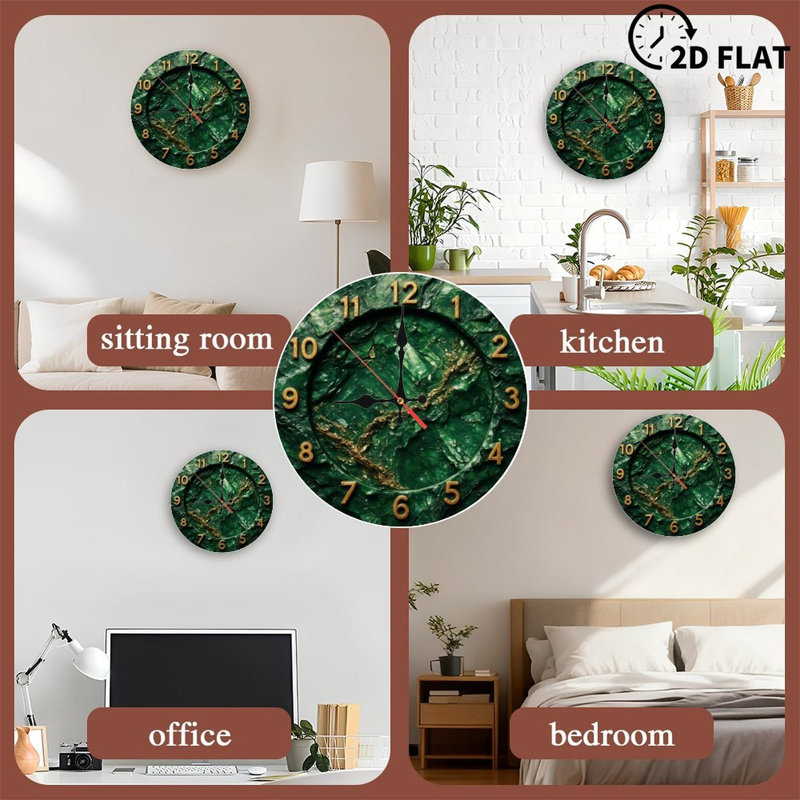 Horloge Malachite avec chiffres dorés