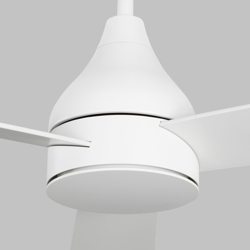 Smart LED Ceiling Fan, Matte White with White Blades, 52 inches