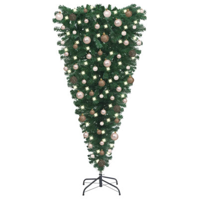 Arbre de Noël artificiel à l'envers avec lumières DEL et boule