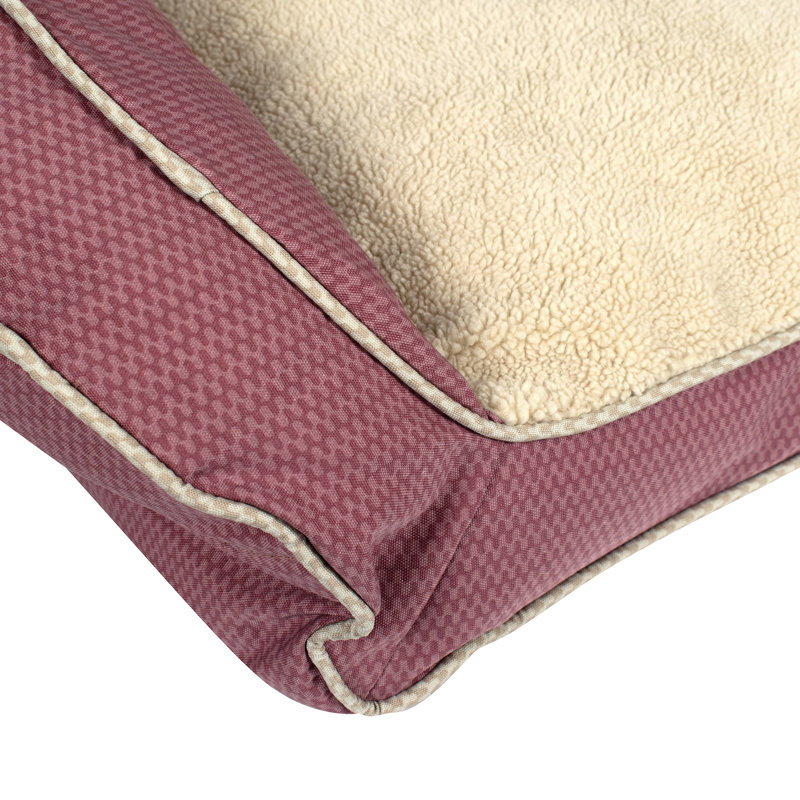 Lit avec traversin GreenDog, Large (39"w x 32"d x 9.75"h), Rouge ondulé