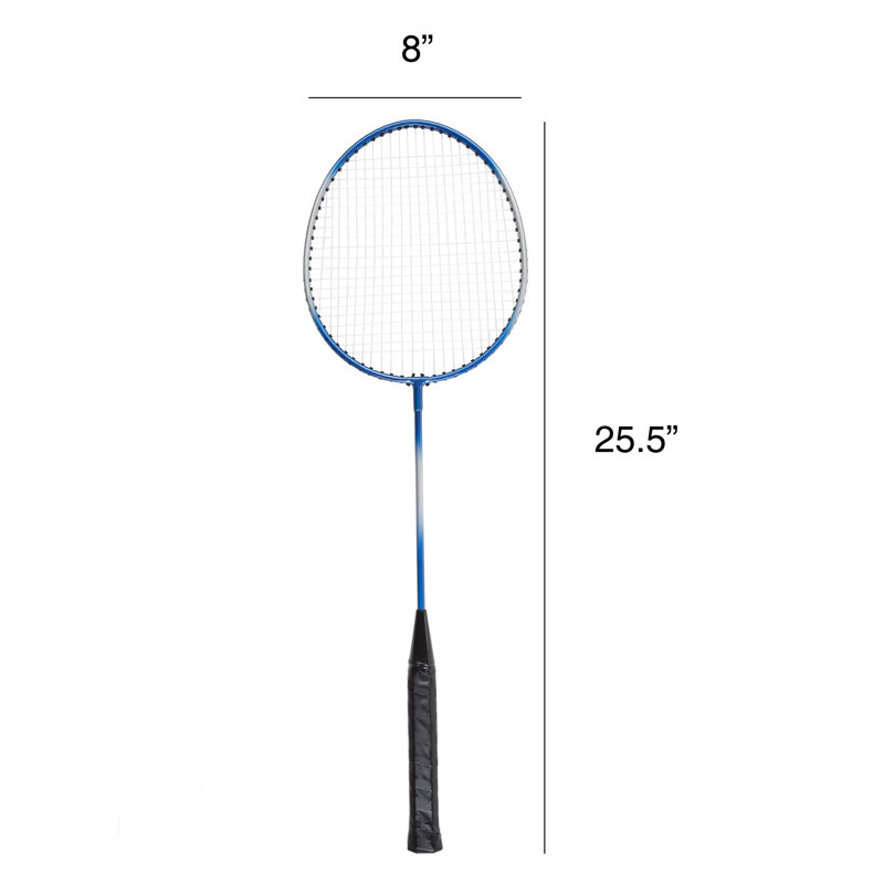 Ensemble de badminton - Les jeux de jardin comprennent 4 raquettes de badminton, 3 oiseaux, un filet de taille réglementaire avec piquets et un sac de transport - Sports de plein air par Hey Play