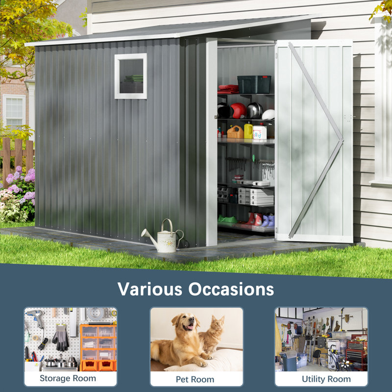 7.5' X 4.5' Storage Room With Window Hinge Door
