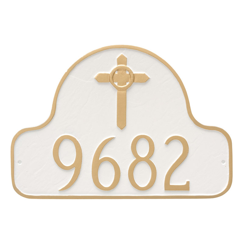 Plaque d’adresse murale sur 1 ligne, Marine / doré