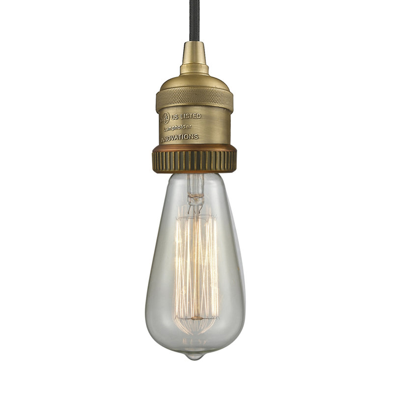 Luminaire suspendu à 1 lumière Amselmo, Laiton brossé