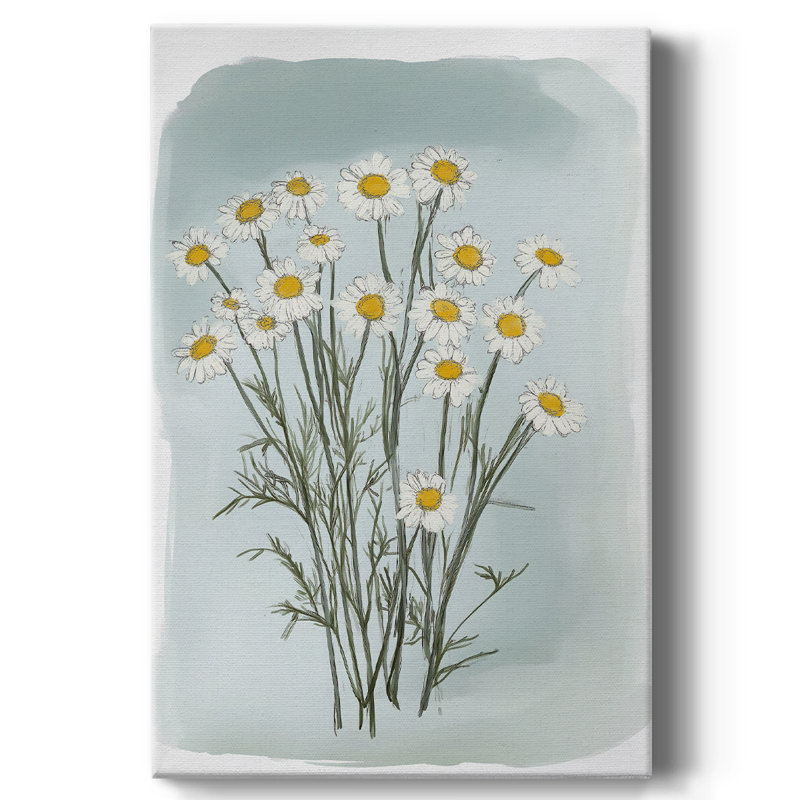 Floral avec toile tendue tendue avec châssis CCXLI, H 18 po x l 12 po