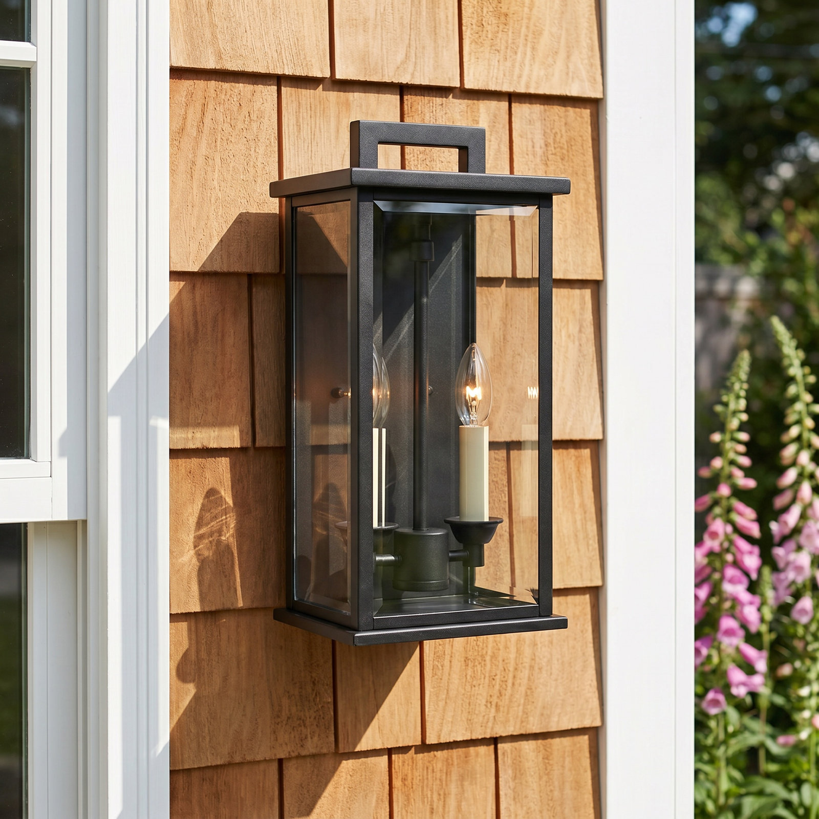 2-Light Outdoor Light, 14.25" H x 7.75" W x 7.75" D