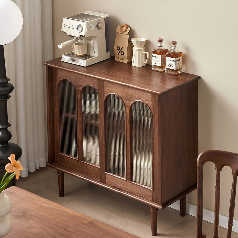Armoire d'appoint 39,37 po en bois de ton noyer brun avec plateau en pierre, H 35,43 po x l 39,37 po x P 15,75 po