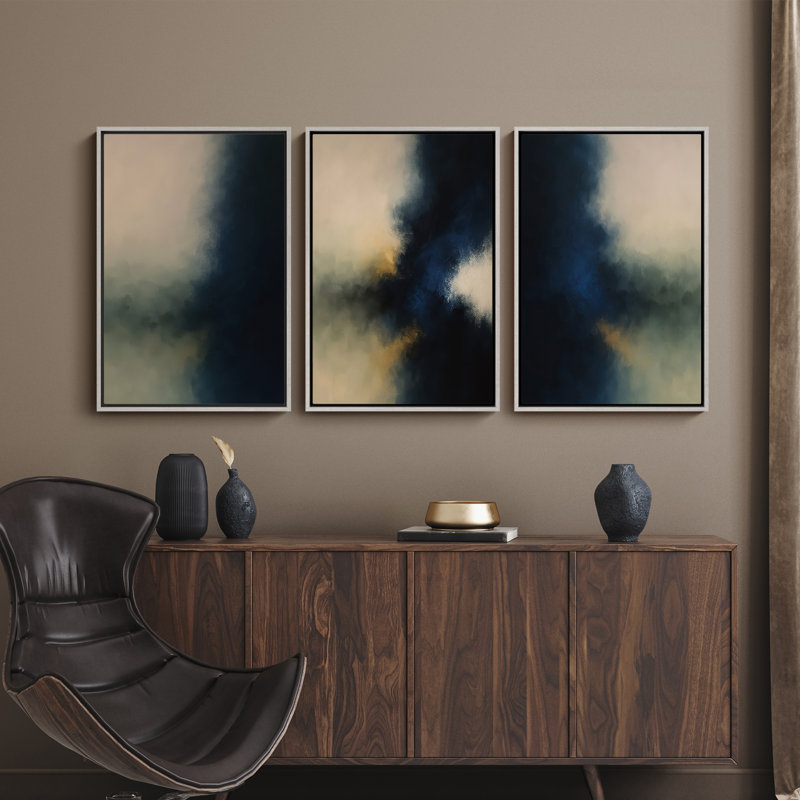 Framed Wall Art Abstract Vintage Antique Classic for Bedroom - 16"x24"x3 panels, 24" H x 16" W, White