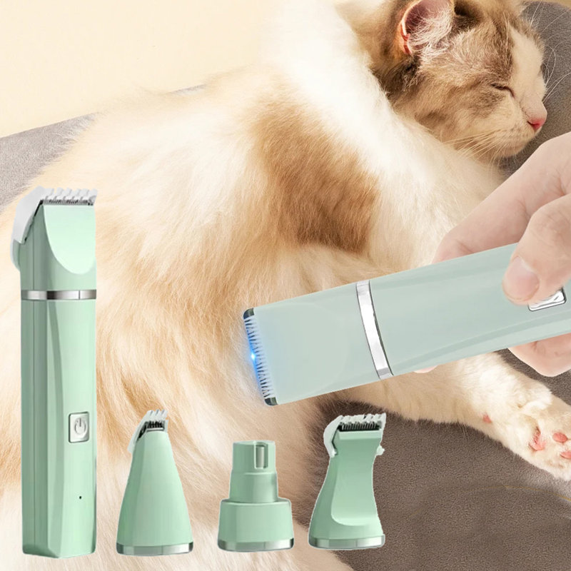 Ensemble de toilettage pour animaux sans fil rechargeable, Vert