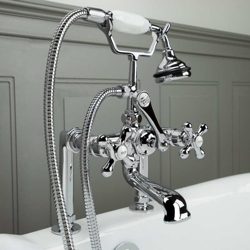 Deck Tub Spout with Diverter, Chrome