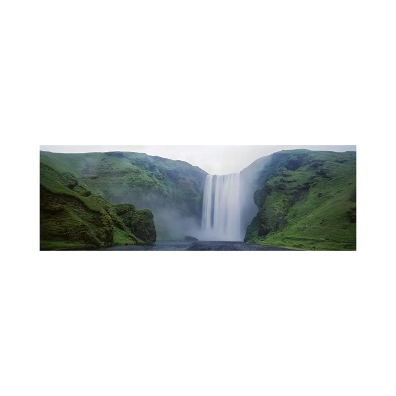 Skogafoss, Skogar, Iceland - Wrapped Canvas Panoramic Print, 30.48 cm H x 91.44 cm W x 1.91 cm D