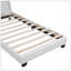 Lit plateforme tapissier en similicuir avec ornement en lapin-115693432-115693431