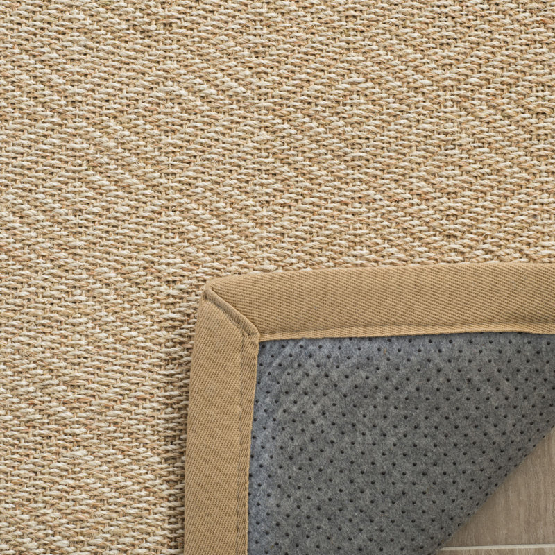 Tapis naturel / beige en jute / sisal à motif géométrique Freels, Rectangle 8 pi x 10 pi