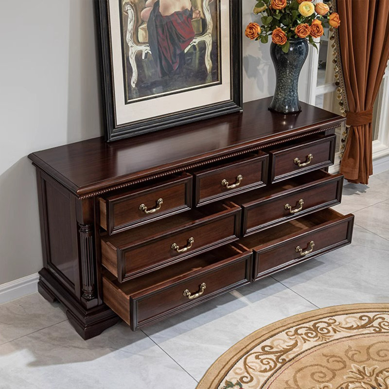 Buffet décoratif en bois de noyer foncé