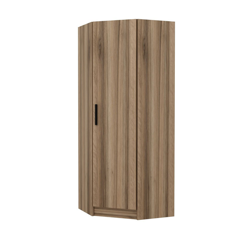 Modern Walnut Wardrobe, 29.1 x 82.7 x 20.5 Inches | 100% Melamine Coated Particle Board, Thickness: 0.7 Inches | Stylish & Functional Storage Solution for Bedroom or Closet, Durable & Elegant Design