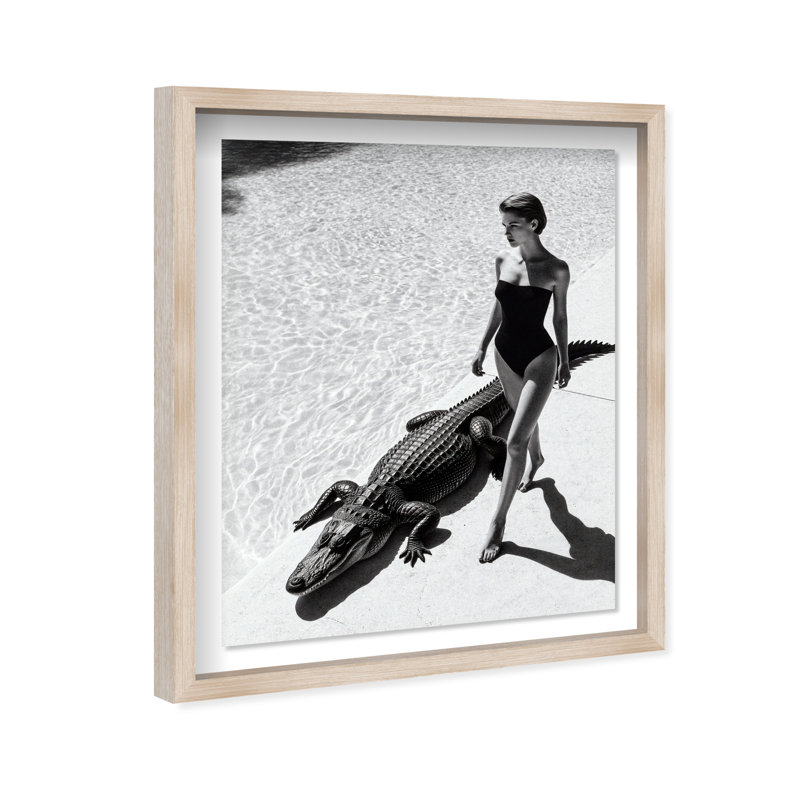 Reptilian Elegance II Print by Oliver Gal, 46.5"H x 37.5"W, Natural Oak Shadowbox