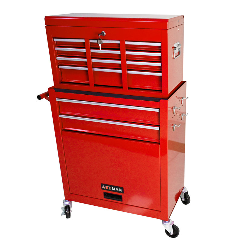 High Capacity Rolling Tool Chest With Wheels And Drawers, Red