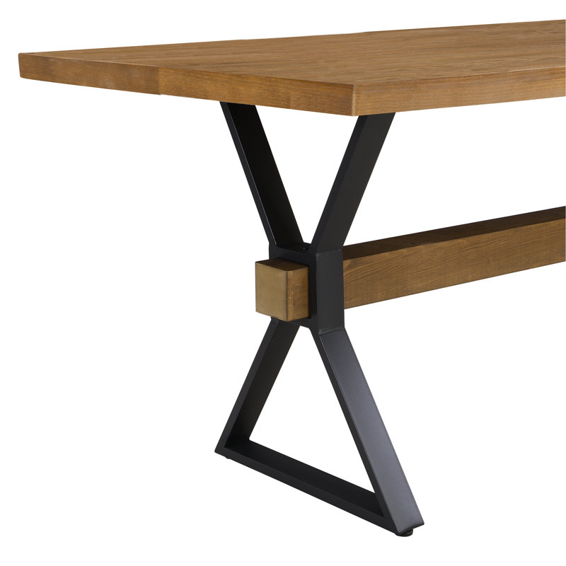 Table de salle à manger à pieds en X (brun), Brun