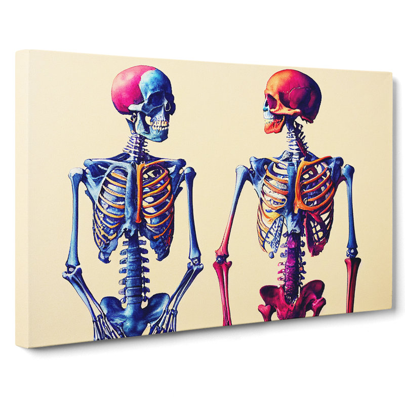 Two Skeletons - Wrapped Canvas, 35cm H x 50cm W x 3cm D