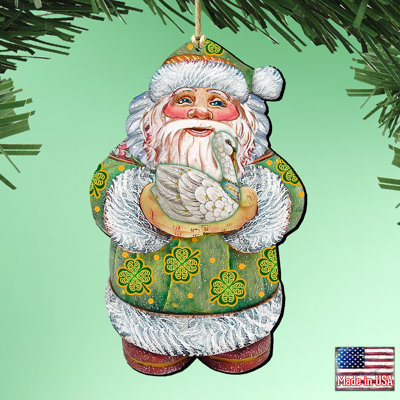 5'' Handmade Wood Shatterproof Hanging Figurine Ornament