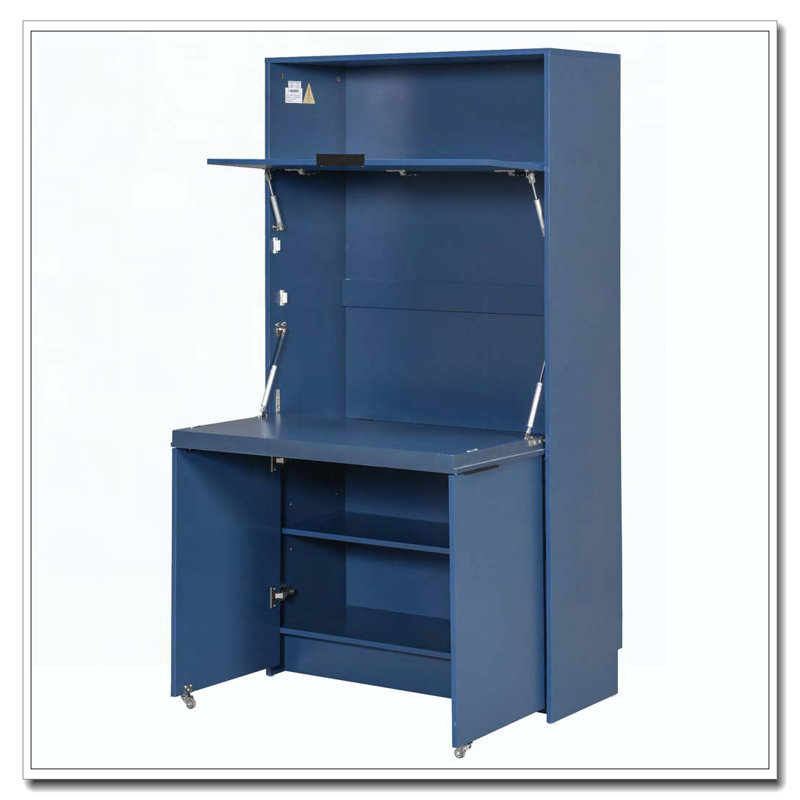 69''H Buffet with Hutch and Foldable Workstation, Multifunctional Storage Cabinet Cupboard with Adjustable Shelf and Power Outlet