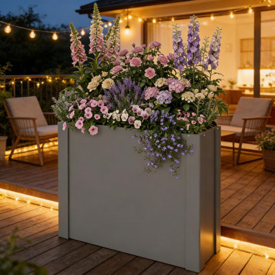 Boîte à fleurs surélevée durable en acier, style moderne pour balcon de patio