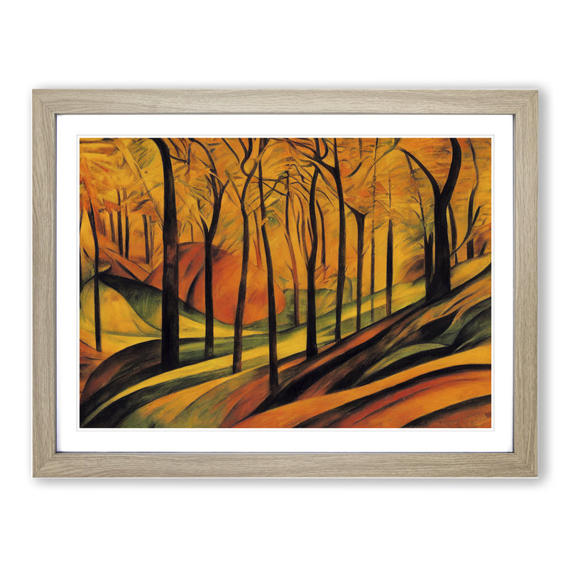 Ethereal Autumn Forest - Framed Print, 34cm H x 46cm W x 2cm D, Oak