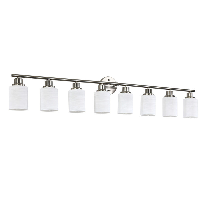 Applique murale moderne 8 lumières avec abat-jour en verre givré Modern