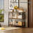 31.49" 3-Tier Industrial Console Table with Double-X Metal Frame, Entryway Sofa Storage Table for Living Room Office