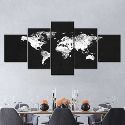 " Black And White Map " by Finnian P 5 - Pieces